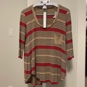 Anthroplogie/Bordeaux ¾ sleeve shirt